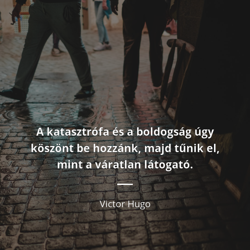 Victor Hugo idézet: „A katasztrófa és a boldogság úgy köszönt be hozzánk, majd tűnik el, mint a váratlan látogató.”