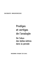 Prodiges et vertiges de l'analogie