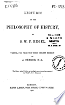 Lectures on the Philosophy of History
