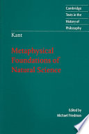 Metaphysical Foundations of Natural Science