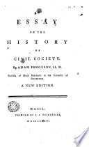 An Essay on the History of Civil Society