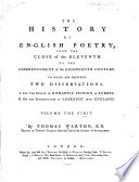 The History of English Poetry