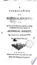 A Vindication of Natural Society