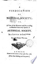 A Vindication of Natural Society