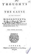 Thoughts on the Cause of the Present Discontents