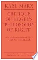 Critique of Hegel's Philosophy of Right