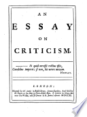 An Essay on Criticism