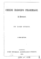 Childe Harold's Pilgrimage