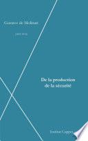 De la production de la sécurité