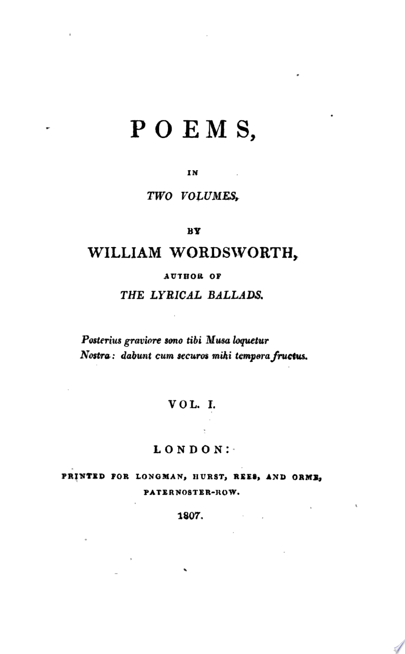 Poems, in Two Volumes
